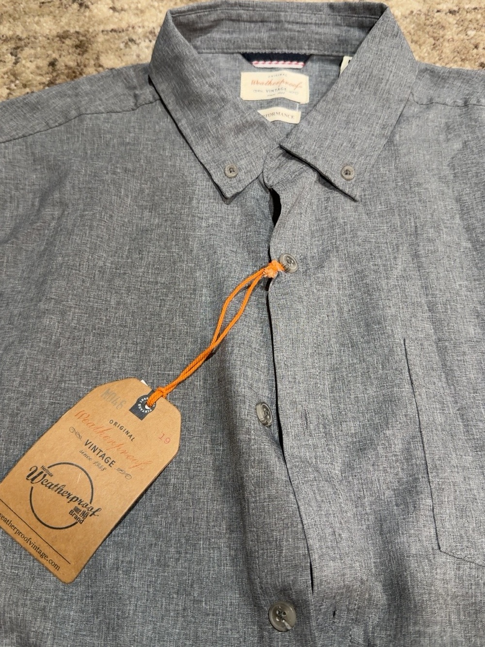 Weatherproof Men's Performance Button-Down Shirt with Pocket